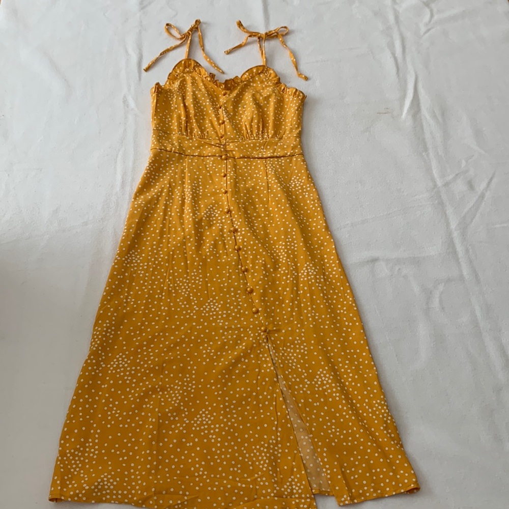 SHEIN Yellow Polkadot Dress